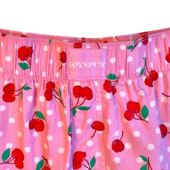 ❌❌NOT FOR SALE Joy Spun Cherry Print Flannel Pajama Shorts Sz L - Picture 5 of 11